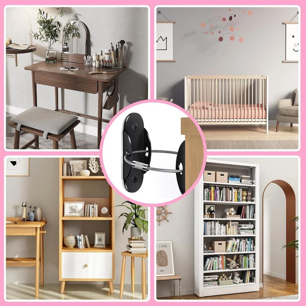Металлическая мебель анти-падение фиксатор шкафы полки мебель анти-падение устройство ребенок чёрный